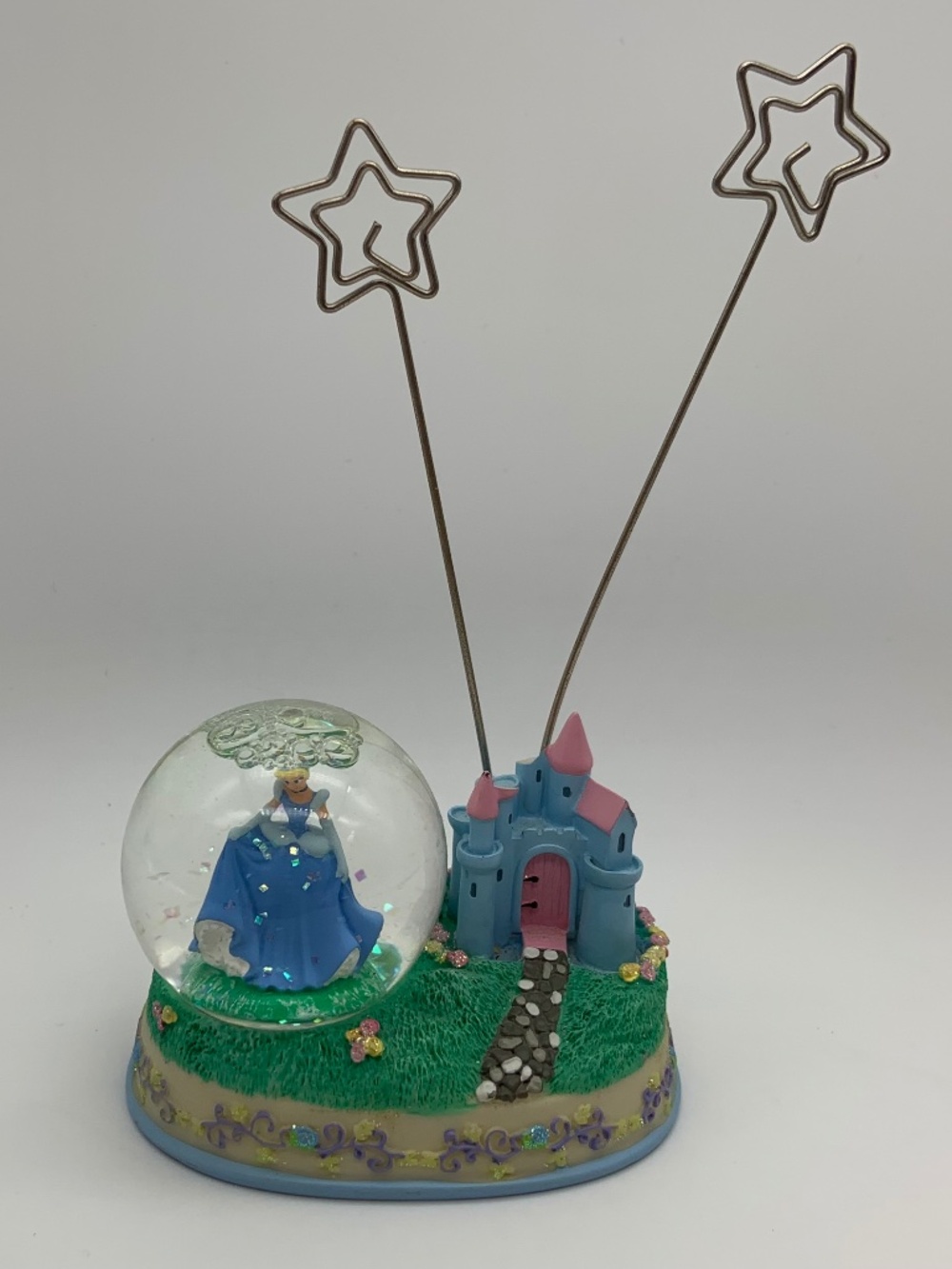 Enesco Disney Cinderella and Castle Snowglobe Photo Holder Figurine